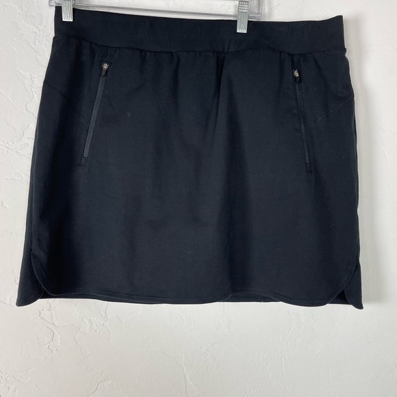 Talbots Dresses & Skirts - Talbots Skirt Skort Solid Black Pull On Lined Cotton Blend Workout Tennis Knit